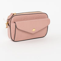 Gucci Mauve GG Embossed Leather Mini Messenger Bag