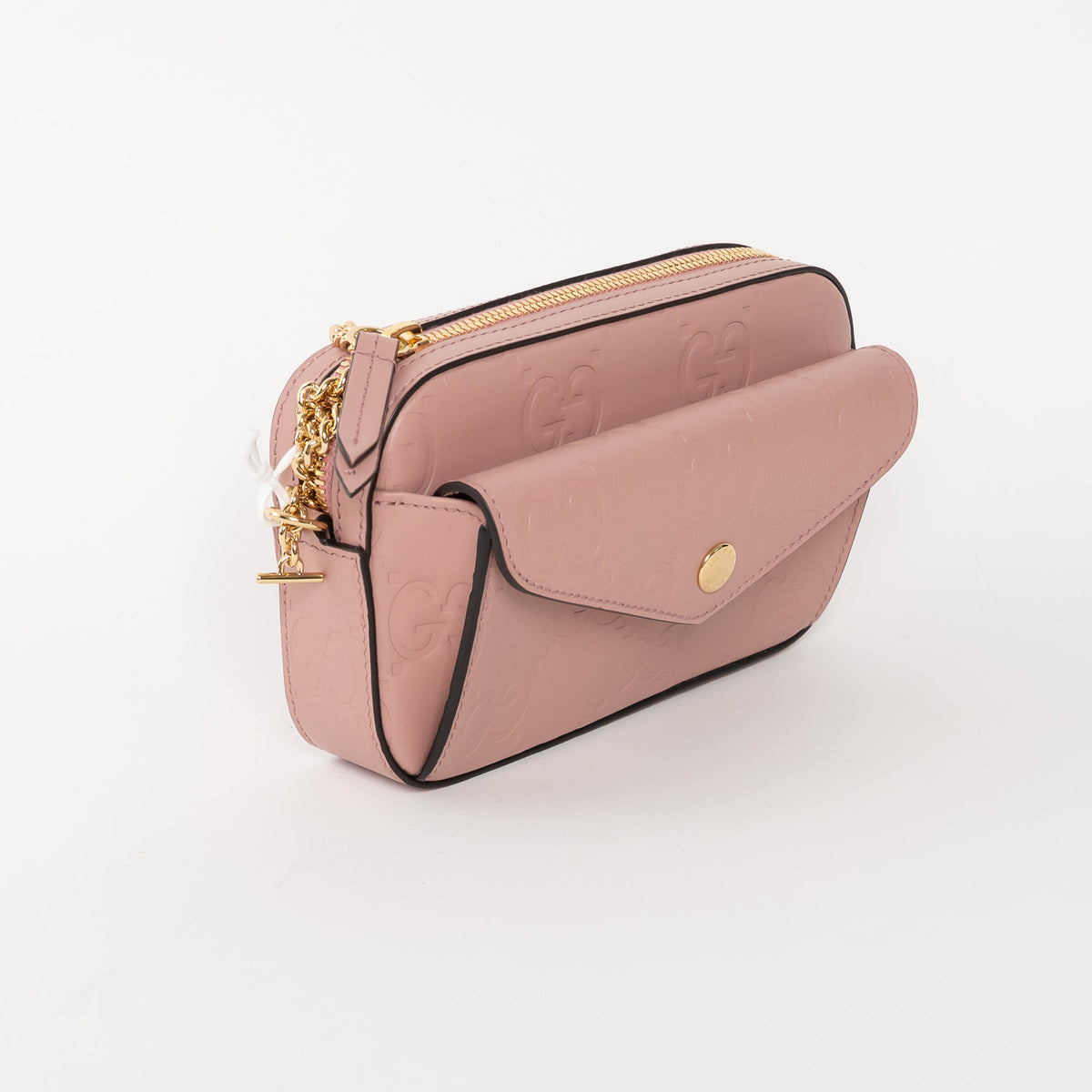 Gucci Mauve GG Embossed Leather Mini Messenger Bag