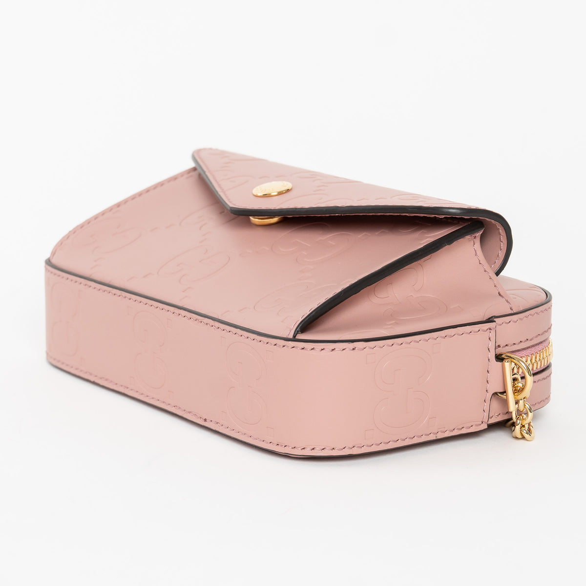 Gucci Mauve GG Embossed Leather Mini Messenger Bag