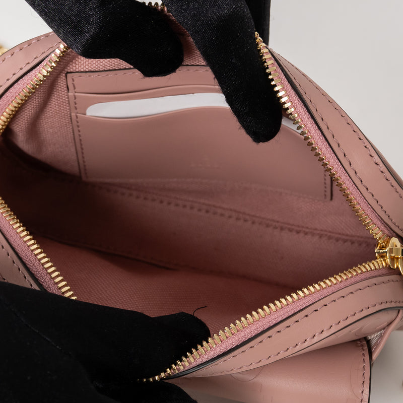 Gucci Mauve GG Embossed Leather Mini Messenger Bag