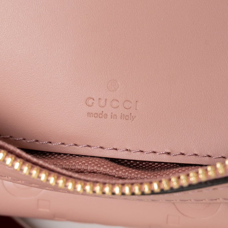 Gucci Mauve GG Embossed Leather Mini Messenger Bag