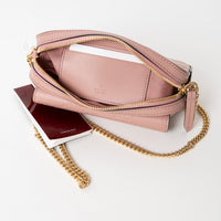 Gucci Mauve GG Embossed Leather Mini Messenger Bag