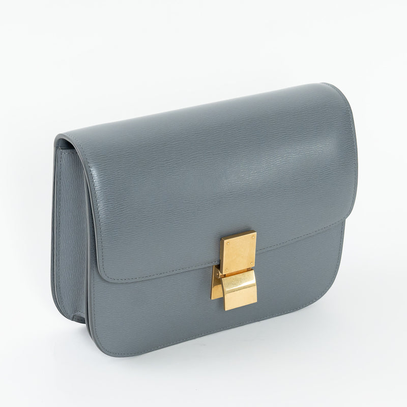 Celine Grey Liege Calfskin Leather Medium Classic Box Bag