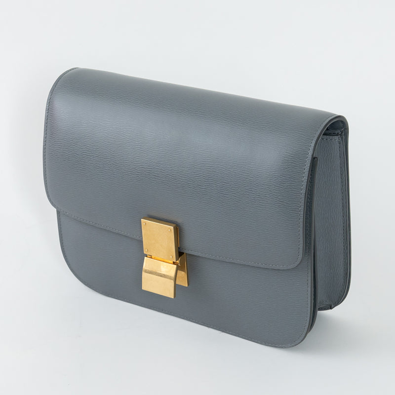 Celine Grey Liege Calfskin Leather Medium Classic Box Bag