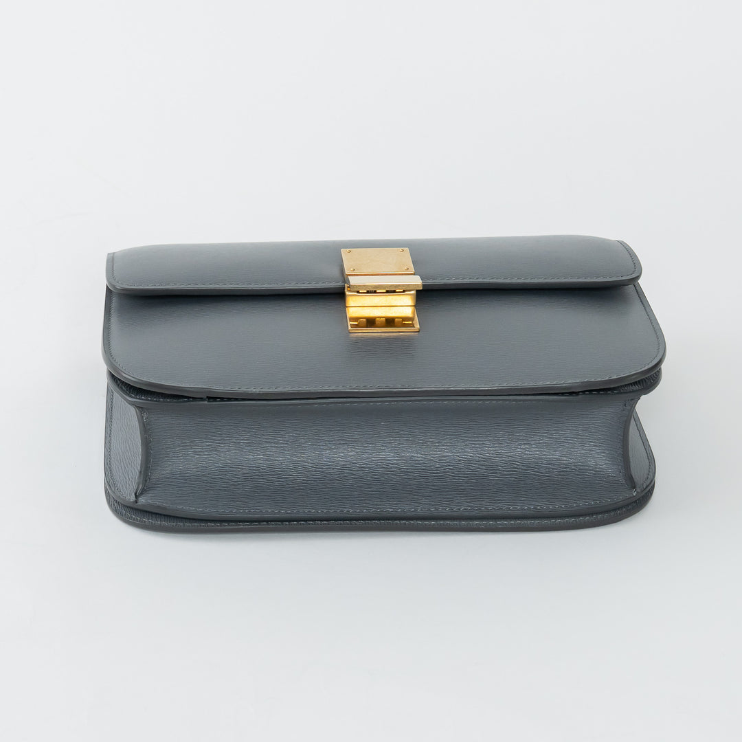 Celine Grey Liege Calfskin Leather Medium Classic Box Bag