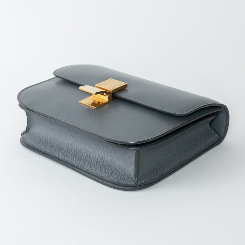 Celine Grey Liege Calfskin Leather Medium Classic Box Bag