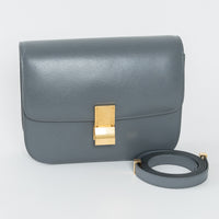 Celine Grey Liege Calfskin Leather Medium Classic Box Bag