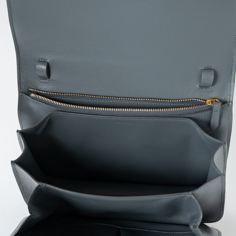 Celine Grey Liege Calfskin Leather Medium Classic Box Bag