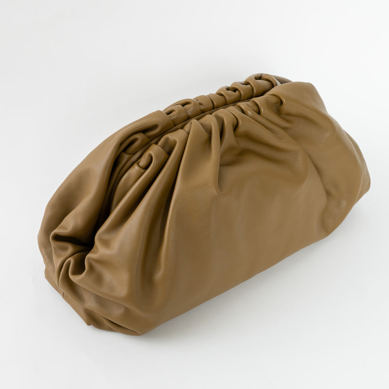 Bottega Veneta Clay Brown Calfskin Leather Large Classic Pouch