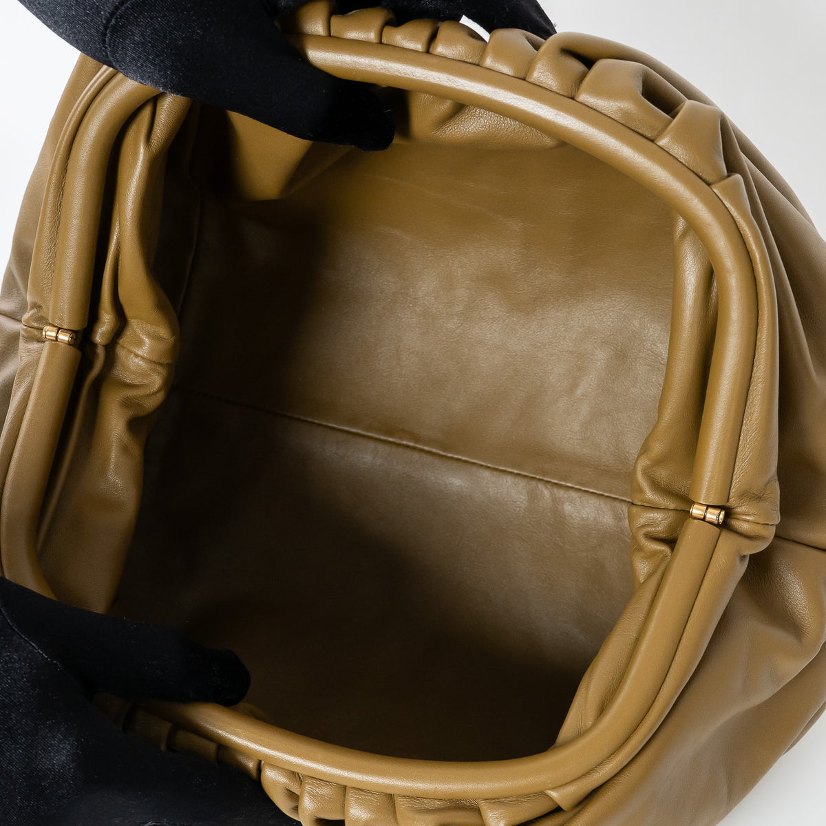 Bottega Veneta Clay Brown Calfskin Leather Large Classic Pouch