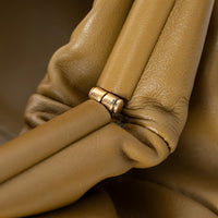 Bottega Veneta Clay Brown Calfskin Leather Large Classic Pouch