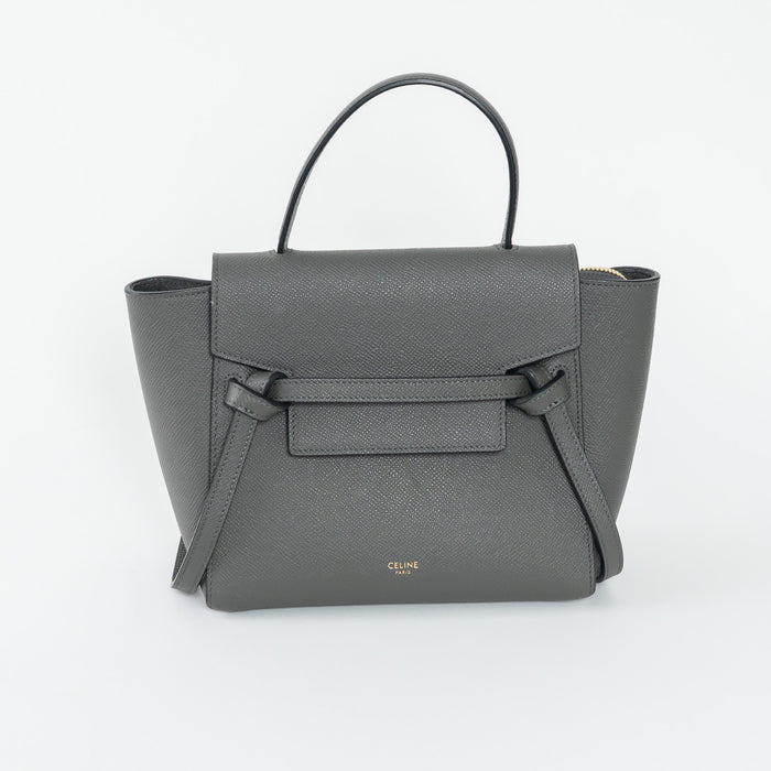 Celine Grained Calfskin Grey Mini Belt Bag
