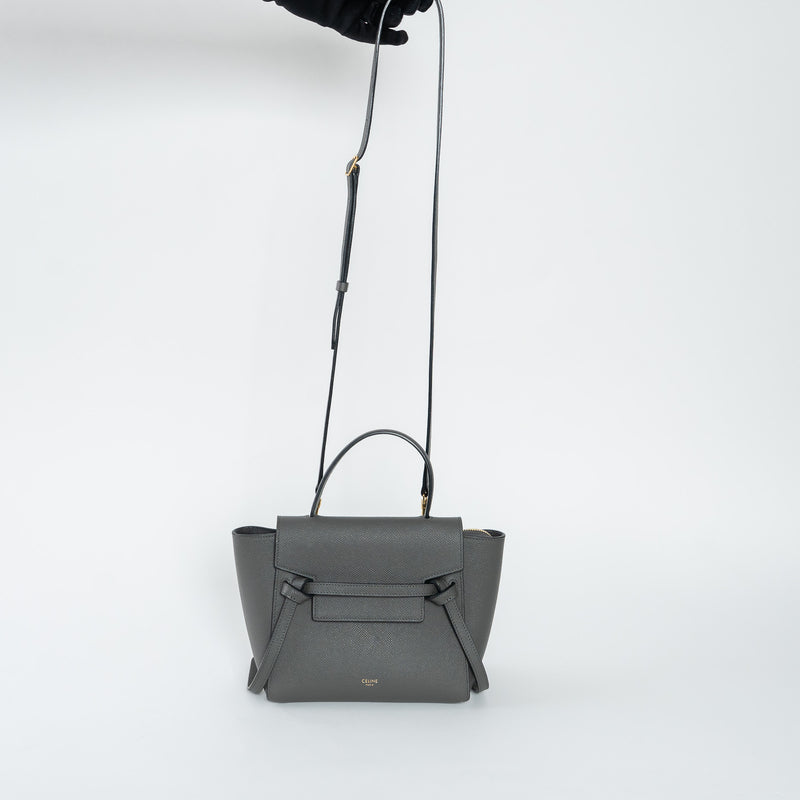 Celine Grained Calfskin Grey Mini Belt Bag