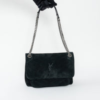 Saint Laurent Black Suede Medium Niki Bag