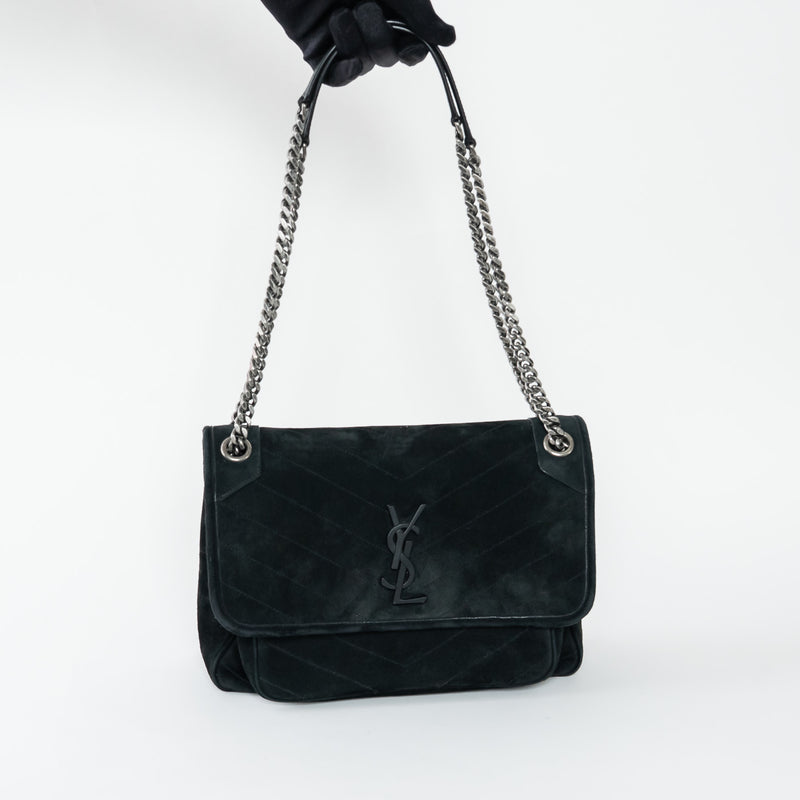 Saint Laurent Black Suede Medium Niki Bag