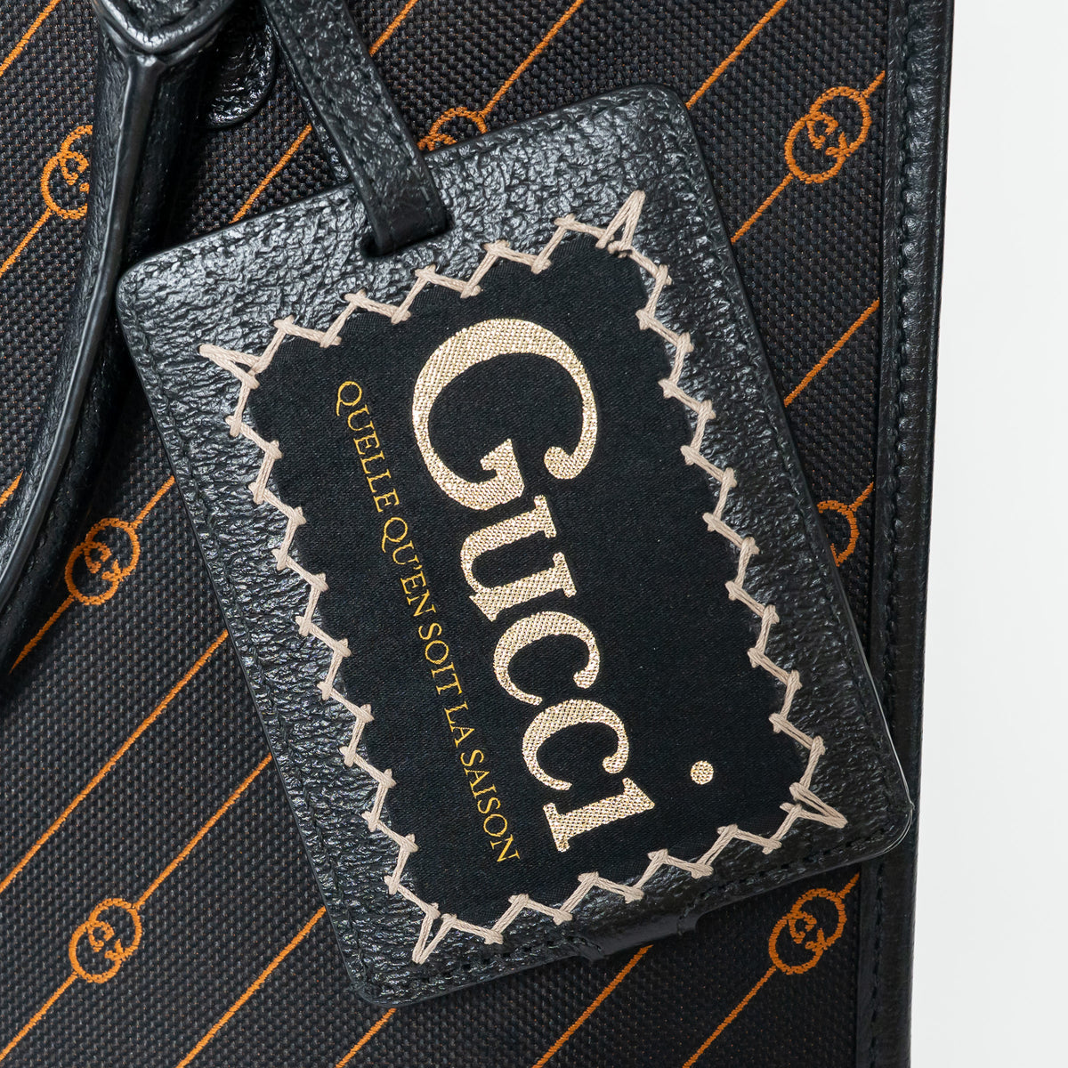 Gucci Black and Orange GG Jacquard Canvas  Tote