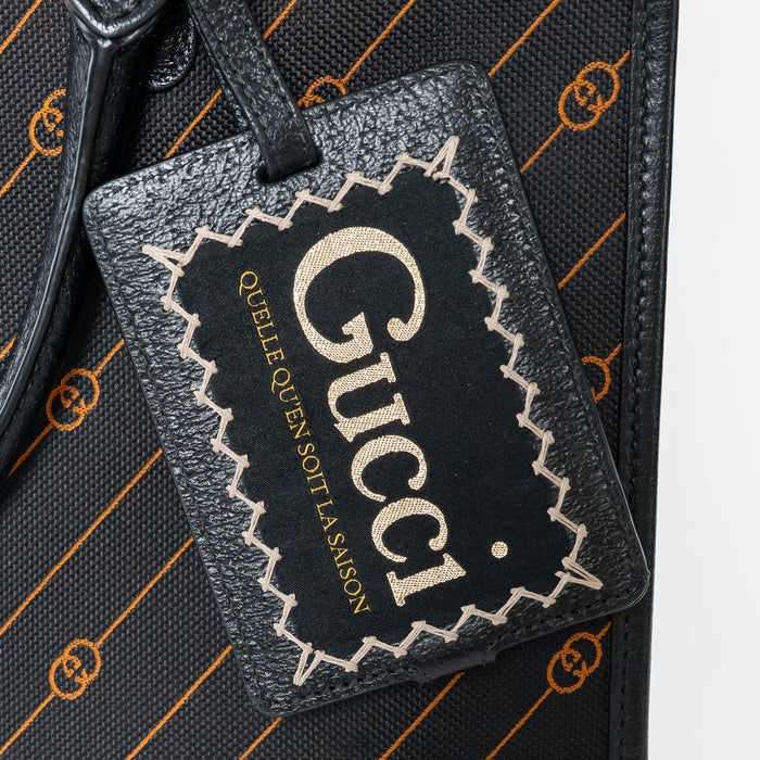 Gucci Black and Orange GG Jacquard Canvas  Tote