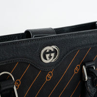Gucci Black and Orange GG Jacquard Canvas  Tote