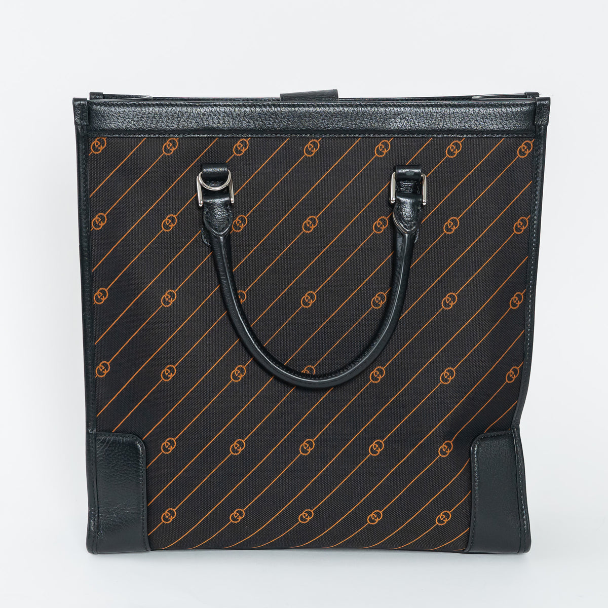 Gucci Black and Orange GG Jacquard Canvas  Tote