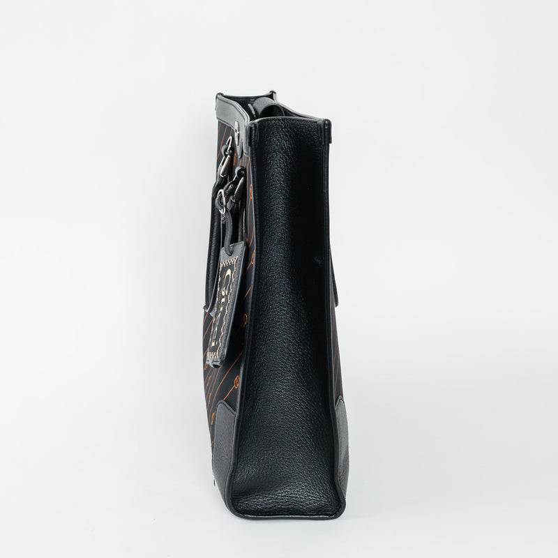Gucci Black and Orange GG Jacquard Canvas  Tote