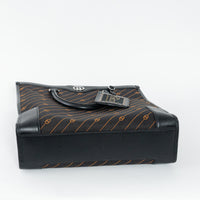 Gucci Black and Orange GG Jacquard Canvas  Tote