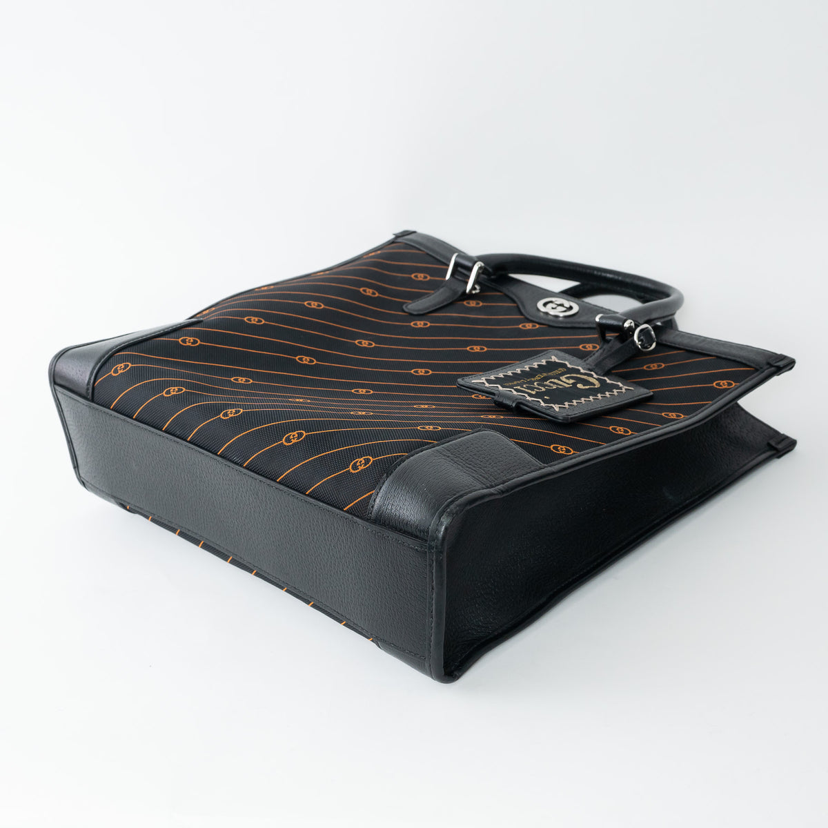 Gucci Black and Orange GG Jacquard Canvas  Tote