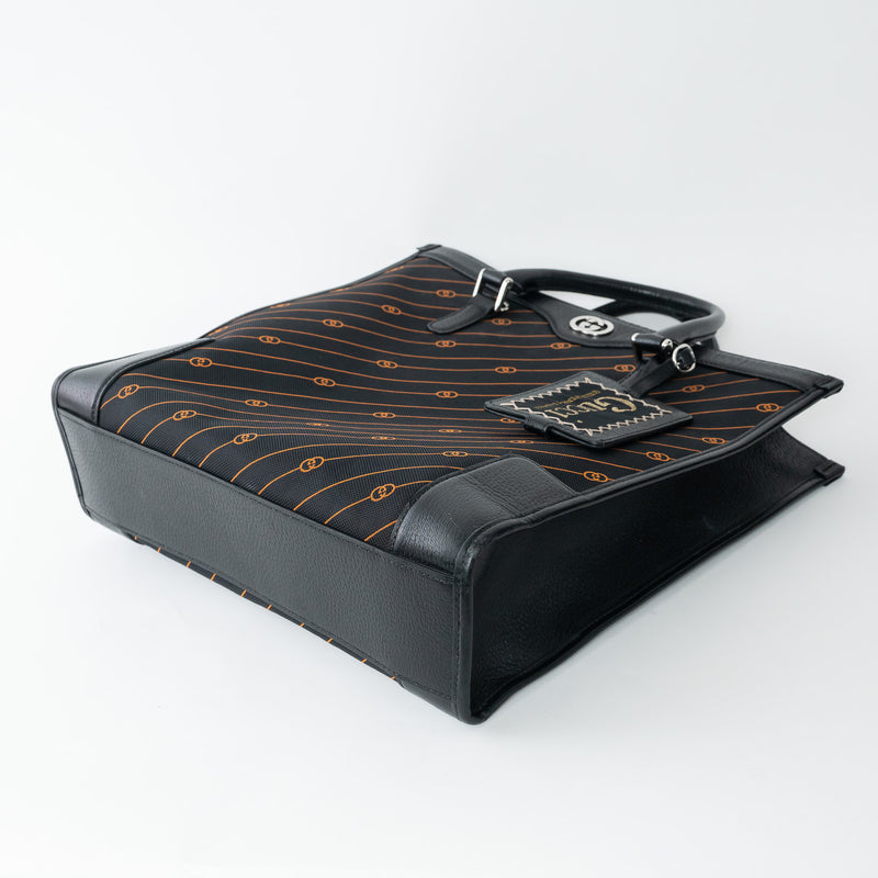 Gucci Black and Orange GG Jacquard Canvas  Tote
