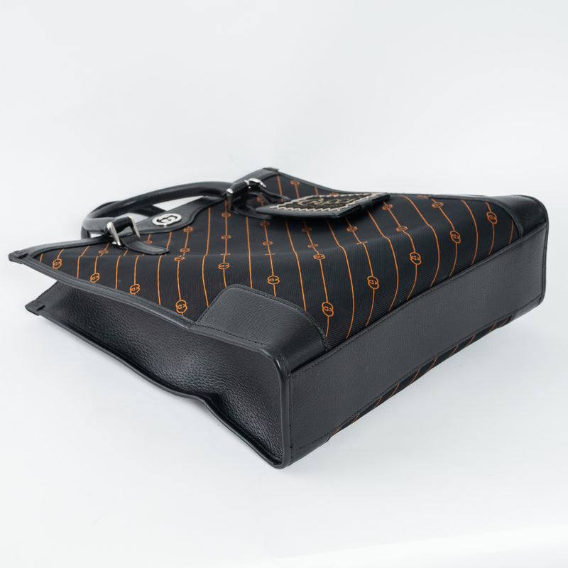 Gucci Black and Orange GG Jacquard Canvas  Tote