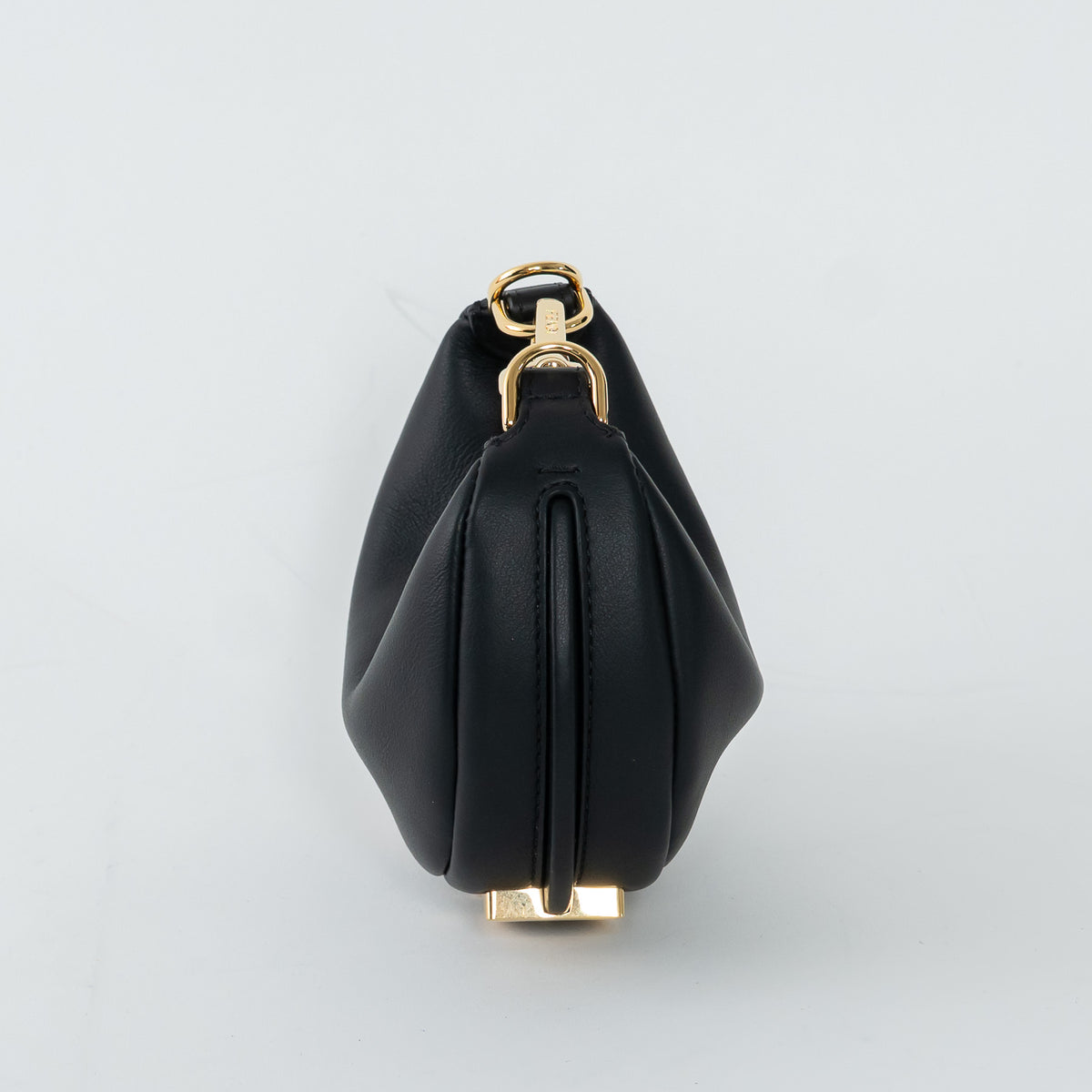 Fendi Black Calf Leather Nano Fendigraphy Hobo Bag