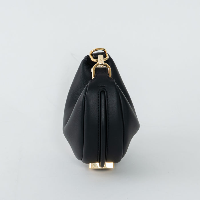 Fendi Black Calf Leather Nano Fendigraphy Hobo Bag