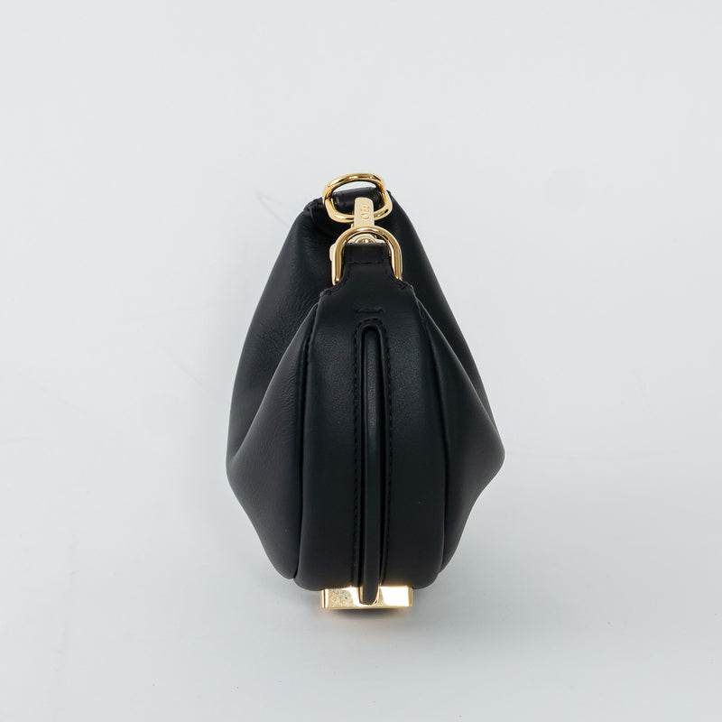 Fendi Black Calf Leather Nano Fendigraphy Hobo Bag