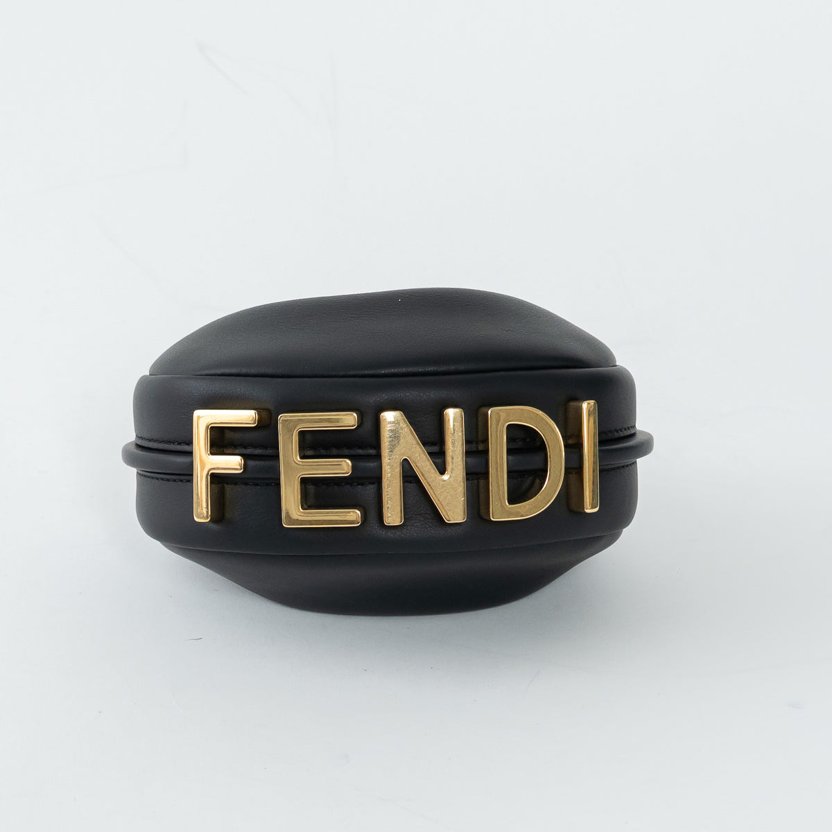 Fendi Black Calf Leather Nano Fendigraphy Hobo Bag