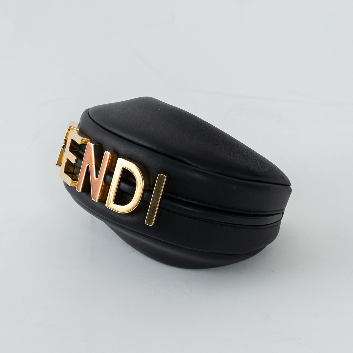 Fendi Black Calf Leather Nano Fendigraphy Hobo Bag