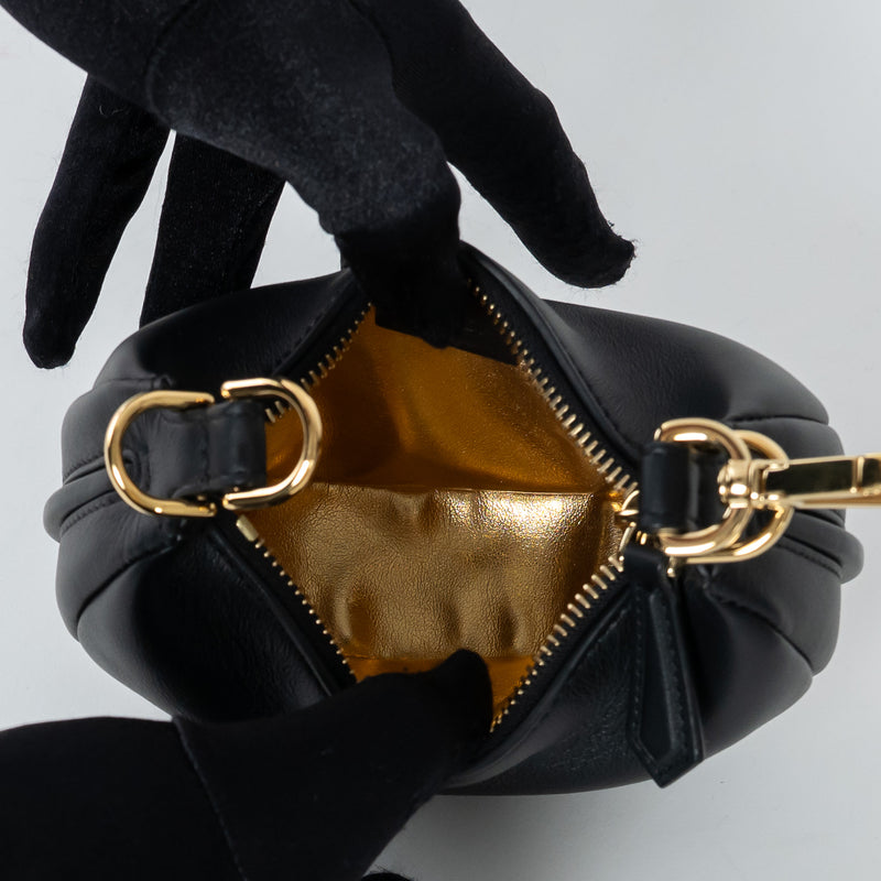 Fendi Black Calf Leather Nano Fendigraphy Hobo Bag