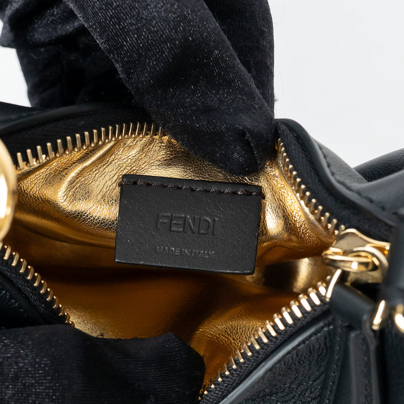 Fendi Black Calf Leather Nano Fendigraphy Hobo Bag