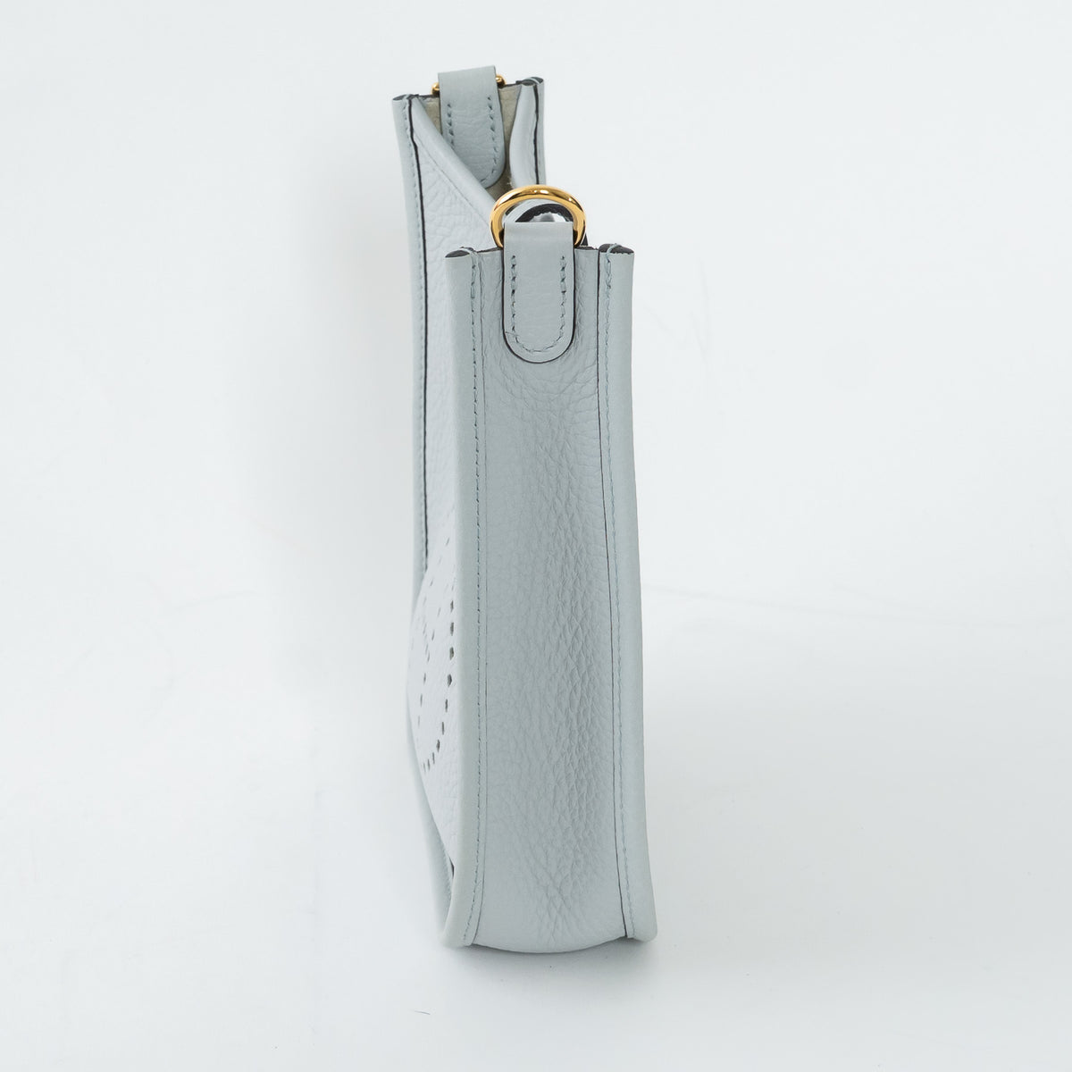 Hermes Blue Pale Clemence Leather Mini Evelyne 16