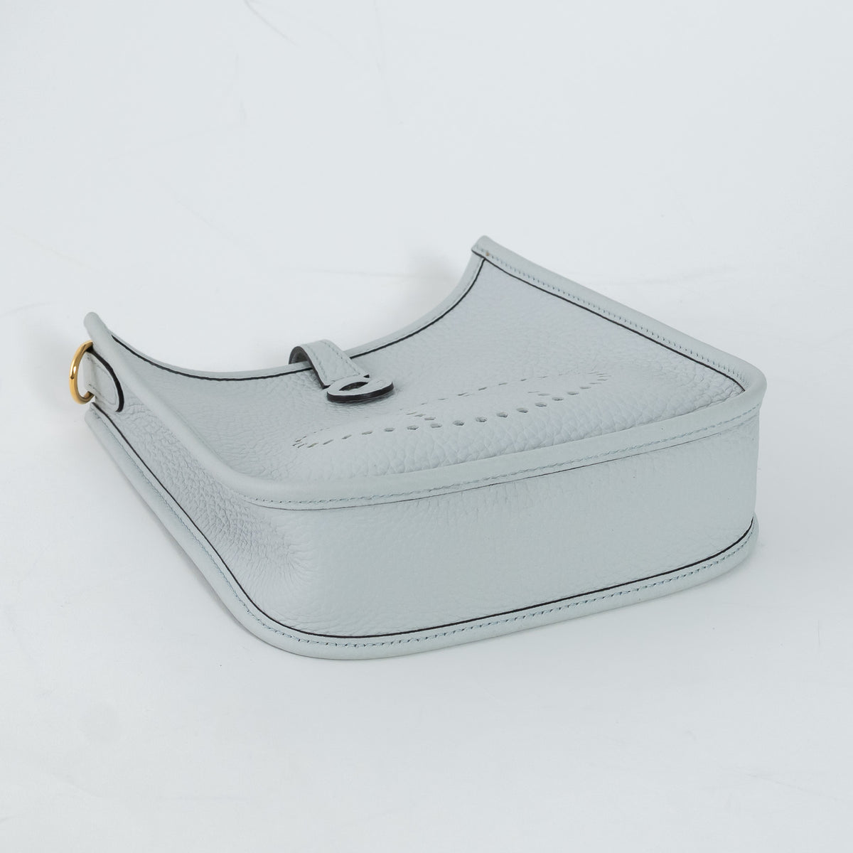 Hermes Blue Pale Clemence Leather Mini Evelyne 16