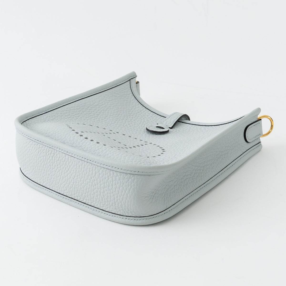 Hermes Blue Pale Clemence Leather Mini Evelyne 16