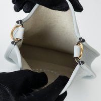 Hermes Blue Pale Clemence Leather Mini Evelyne 16