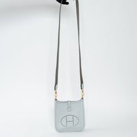 Hermes Blue Pale Clemence Leather Mini Evelyne 16