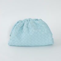 Bottega Veneta Sky Blue Intrecciato Leather Teen "The Pouch" Clutch