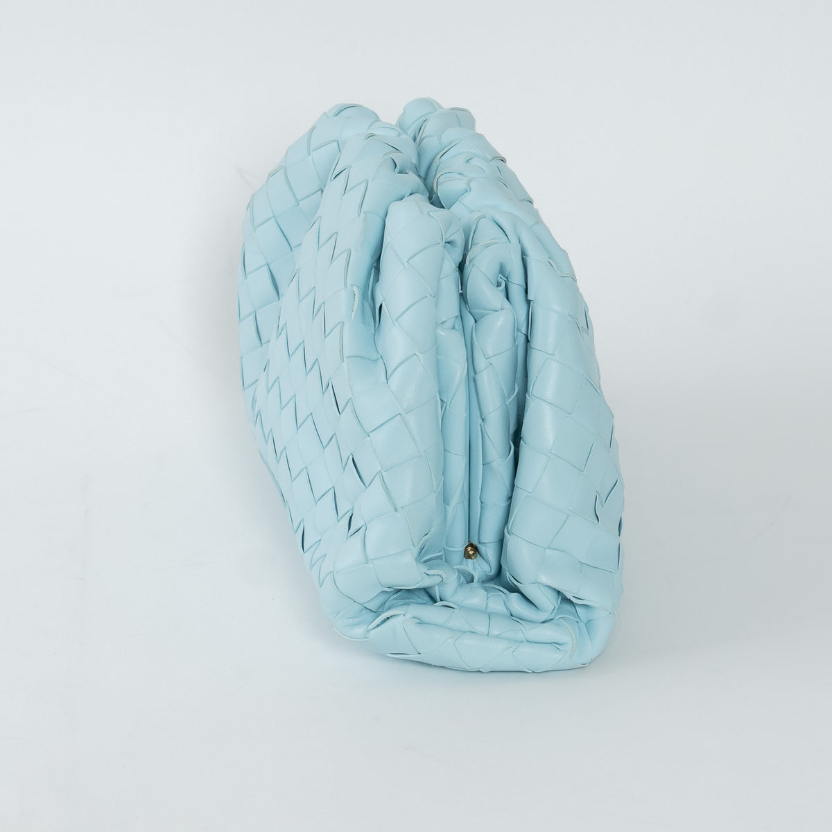 Bottega Veneta Sky Blue Intrecciato Leather Teen "The Pouch" Clutch