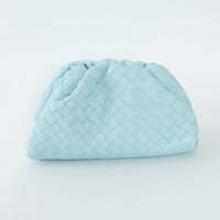 Bottega Veneta Sky Blue Intrecciato Leather Teen "The Pouch" Clutch