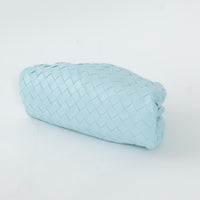 Bottega Veneta Sky Blue Intrecciato Leather Teen "The Pouch" Clutch