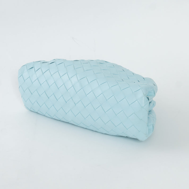 Bottega Veneta Sky Blue Intrecciato Leather Teen "The Pouch" Clutch