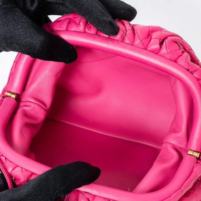 Bottega Veneta Pink Calfskin Leather The Mini Pouch