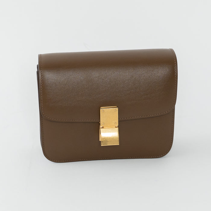 Celine Brown Box Calfskin Leather Teen Classic Box Bag