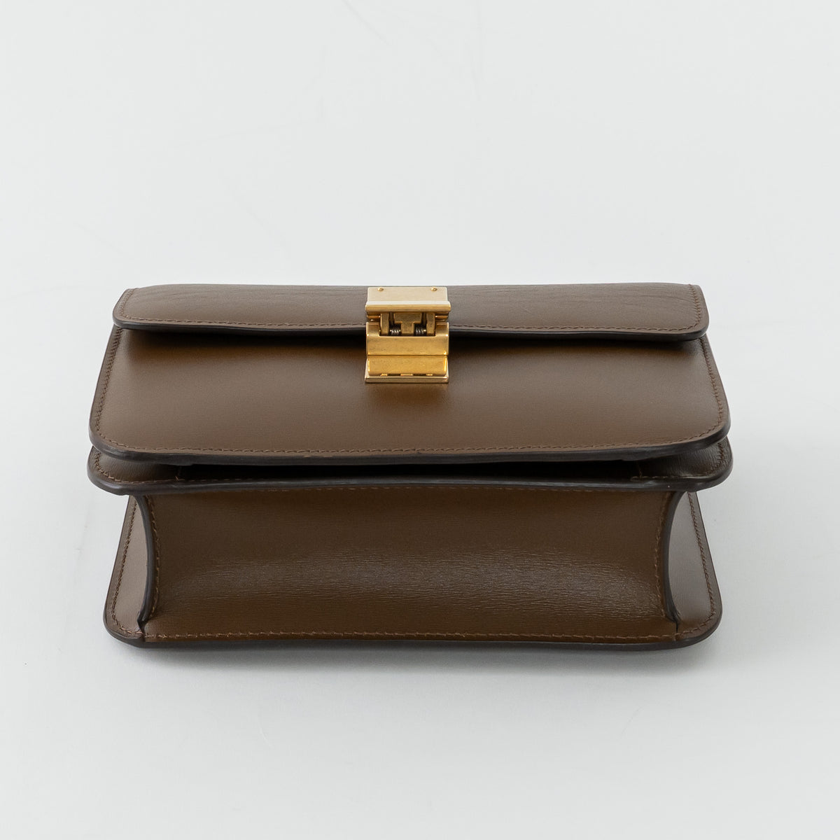 Celine Brown Box Calfskin Leather Teen Classic Box Bag