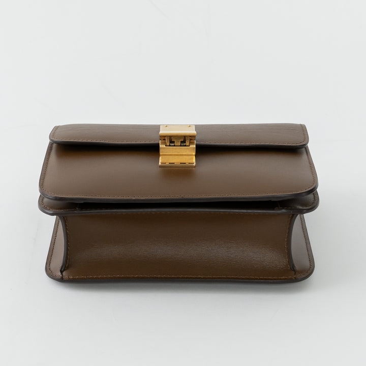 Celine Brown Box Calfskin Leather Teen Classic Box Bag