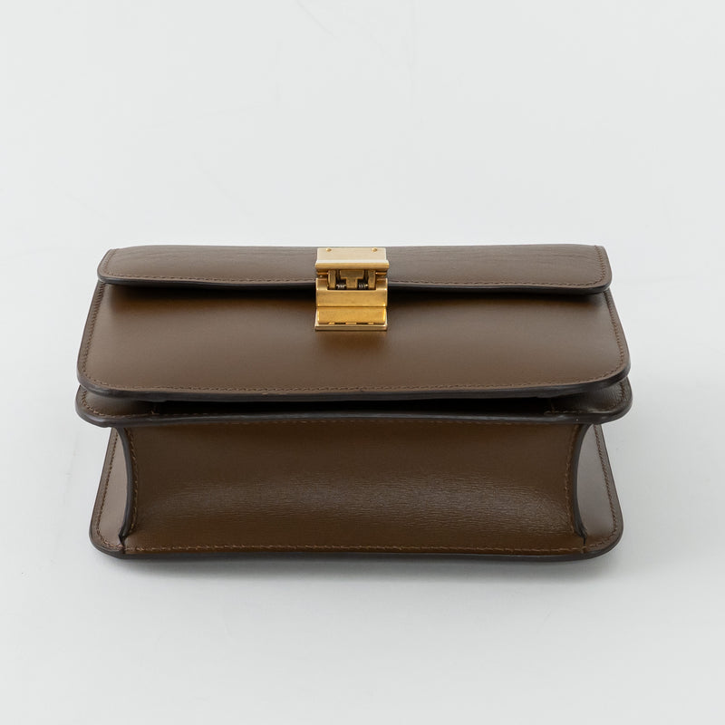 Celine Brown Box Calfskin Leather Teen Classic Box Bag